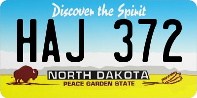 ND license plate HAJ372