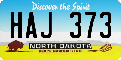 ND license plate HAJ373