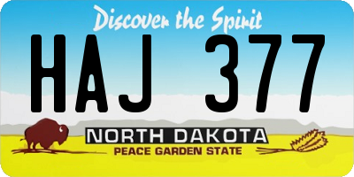 ND license plate HAJ377