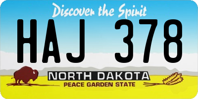 ND license plate HAJ378