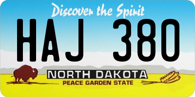 ND license plate HAJ380