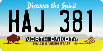 ND license plate HAJ381