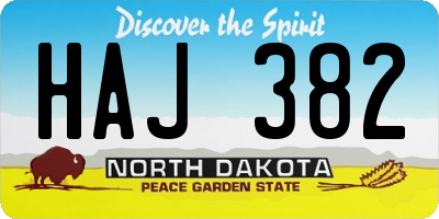 ND license plate HAJ382