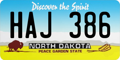 ND license plate HAJ386