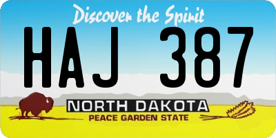 ND license plate HAJ387