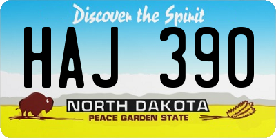 ND license plate HAJ390