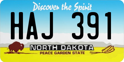 ND license plate HAJ391