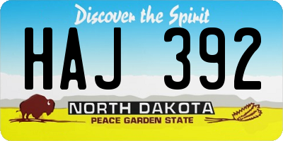 ND license plate HAJ392