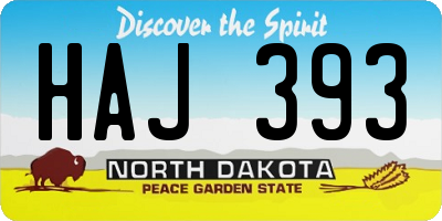 ND license plate HAJ393