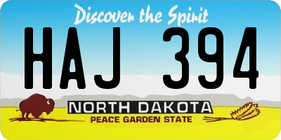 ND license plate HAJ394