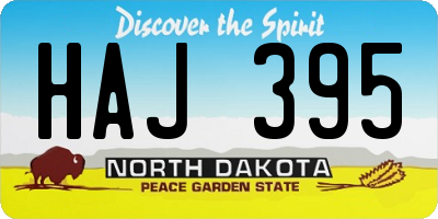 ND license plate HAJ395