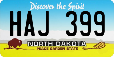 ND license plate HAJ399