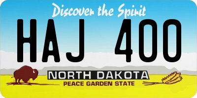 ND license plate HAJ400