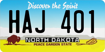 ND license plate HAJ401