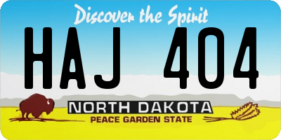 ND license plate HAJ404