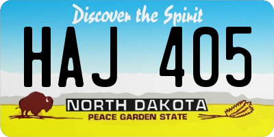 ND license plate HAJ405