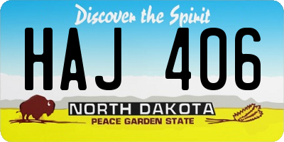 ND license plate HAJ406