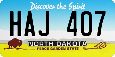 ND license plate HAJ407