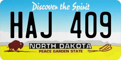 ND license plate HAJ409