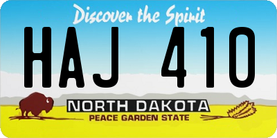 ND license plate HAJ410