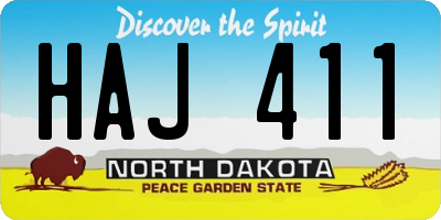 ND license plate HAJ411