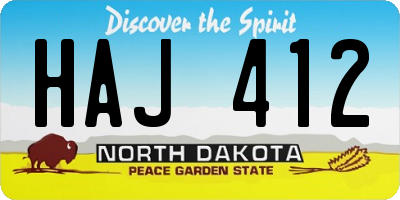 ND license plate HAJ412