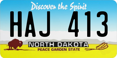 ND license plate HAJ413