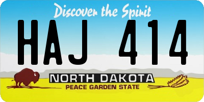 ND license plate HAJ414