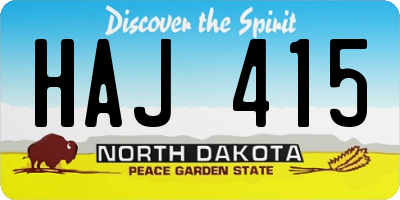 ND license plate HAJ415