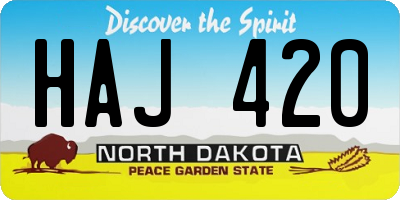 ND license plate HAJ420