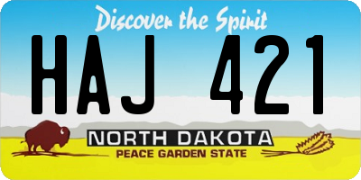 ND license plate HAJ421