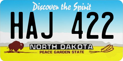 ND license plate HAJ422