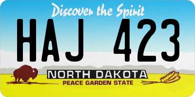 ND license plate HAJ423