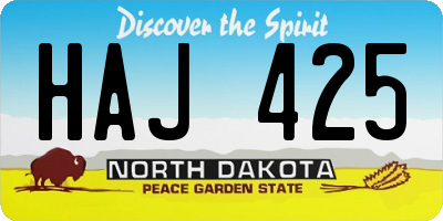 ND license plate HAJ425