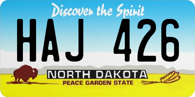 ND license plate HAJ426