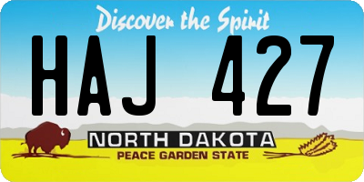 ND license plate HAJ427