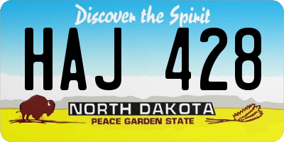 ND license plate HAJ428