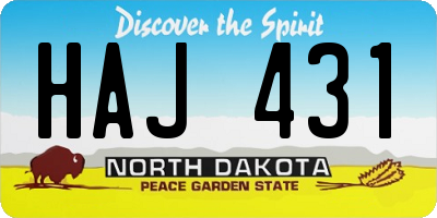 ND license plate HAJ431