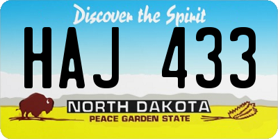 ND license plate HAJ433