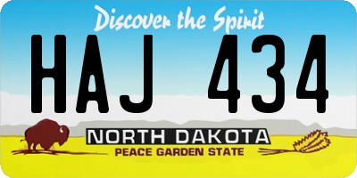 ND license plate HAJ434