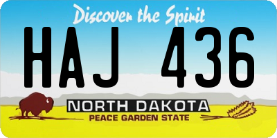 ND license plate HAJ436