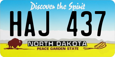 ND license plate HAJ437