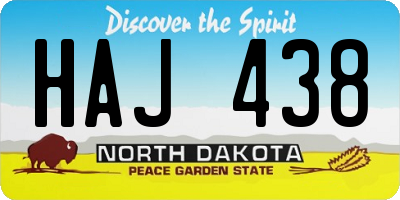 ND license plate HAJ438