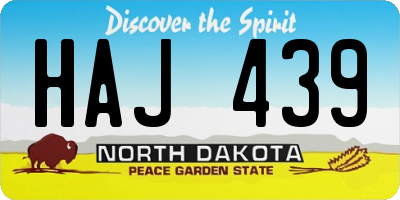 ND license plate HAJ439