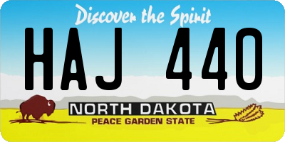 ND license plate HAJ440