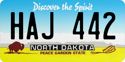 ND license plate HAJ442