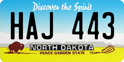 ND license plate HAJ443