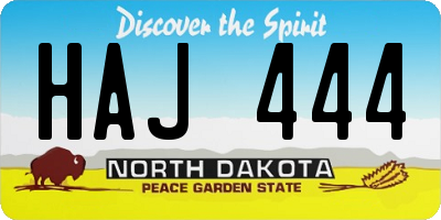 ND license plate HAJ444