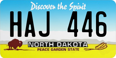 ND license plate HAJ446