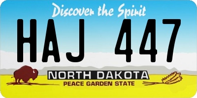 ND license plate HAJ447